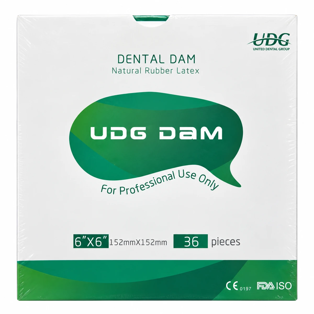 Опаковка UDG DAM латексов кофердам 152 × 152 мм, 36 броя